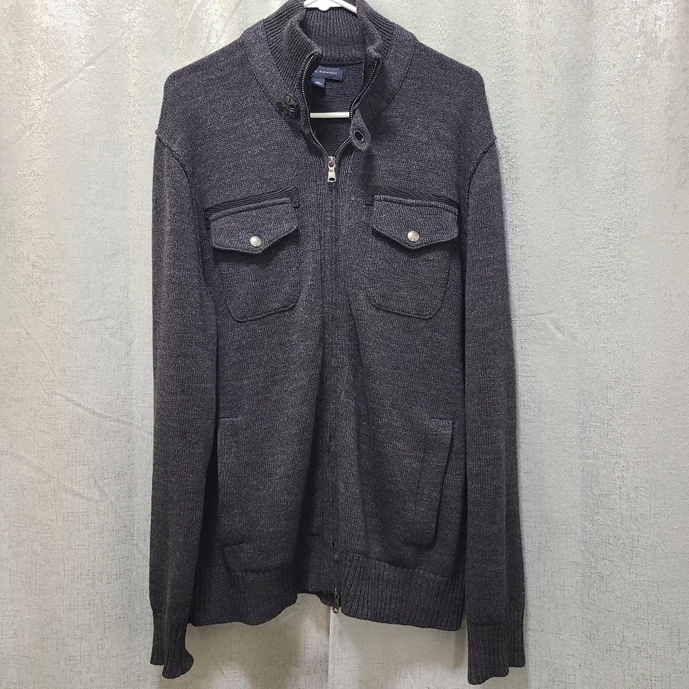 Banana Republic Mens Full Zip Caridigan‎ Charcoal Gray Size L